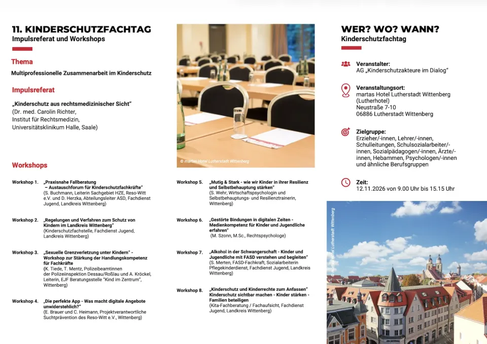 11. Kinderschutzfachtag am 12.11.26 in Wittenberg